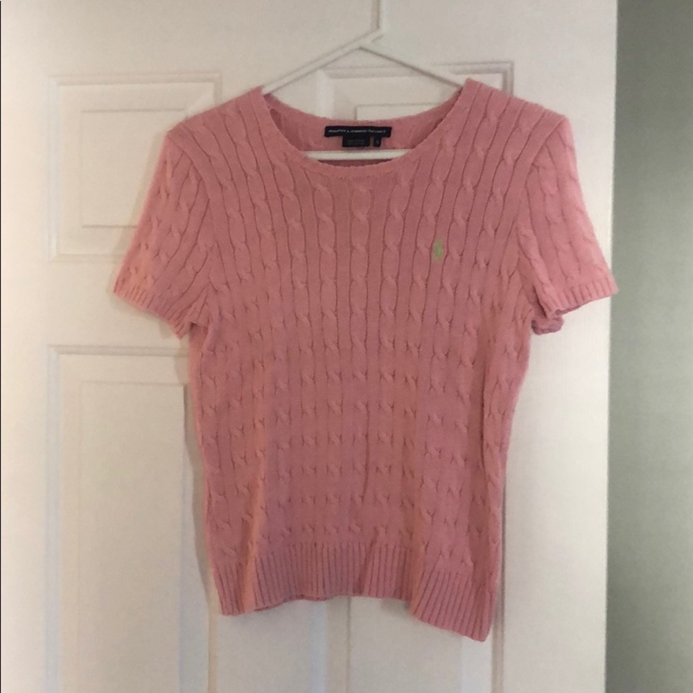 Pink Ralph Lauren sport short sleeve sweater